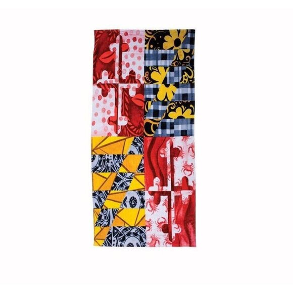 Maryland Flag Quilt Style Beach Bath Towel - NEW Fast Ship - Picture 2 of 5